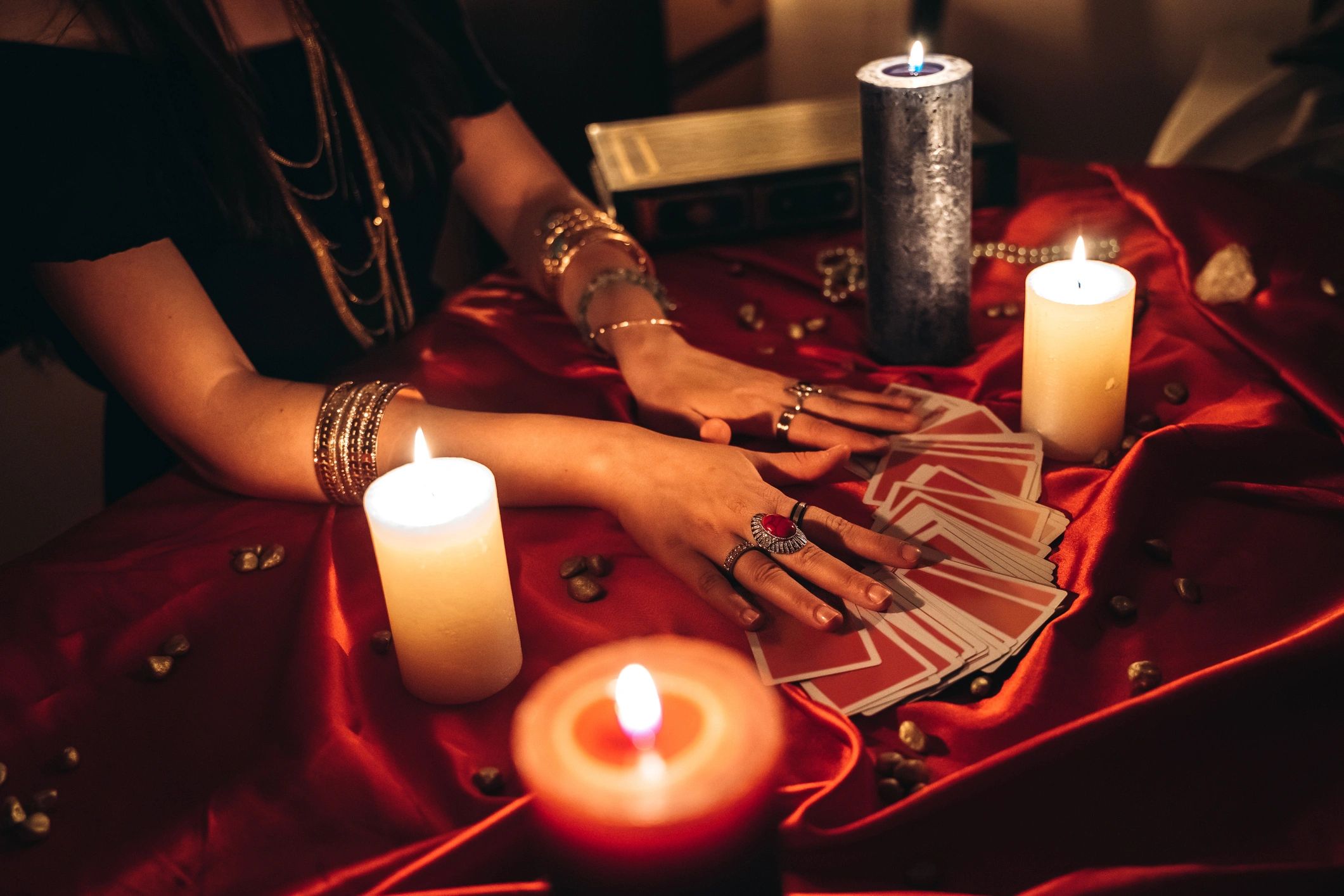 mystical tarot reading cards spiritual table